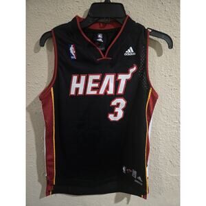 Vintage Miami Heat Kids Adidas NBA Jersey, Dwayne Wade #3, Size Medium 10/12